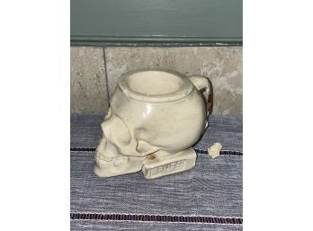 Antique ChalkwarePlaster Skull Mug L'Enfer HELL Mug BruxellesBrussels Souvenir
