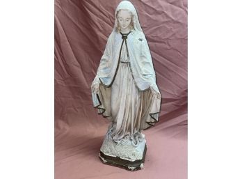 Wonderfully Weather-Worn Plaster Mary Sculpture