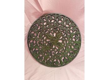 16' Round Decorative Cast Iron Piece - Ornate Victorian Style - Vintage Garden Decor