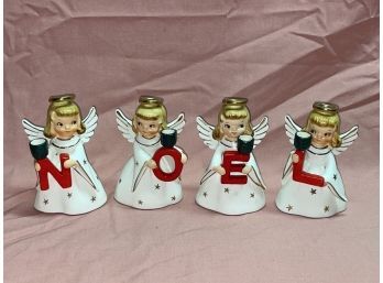 1959 Holt Howard Vintage NOEL Ceramic Christmas Angels