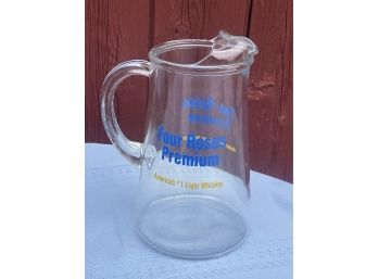 Vintage Four Roses Whiskey Glass Cocktail Pitcher - Advertising