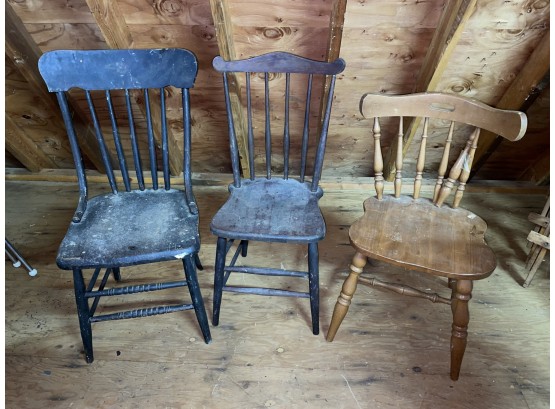 Lot Of 3 Antique/Vintage Chairs
