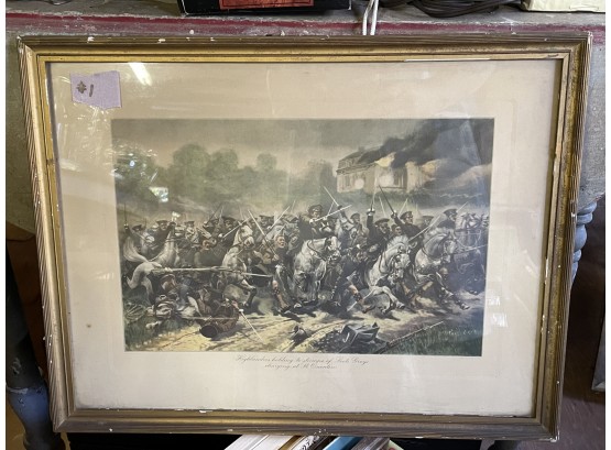 Vintage World War 1 'Highlanders At St. Quentin' R.F. Collier & Son Framed Print #1