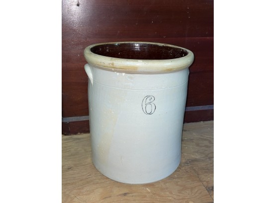 Antique 6 Gallon Stoneware Pottery Crock