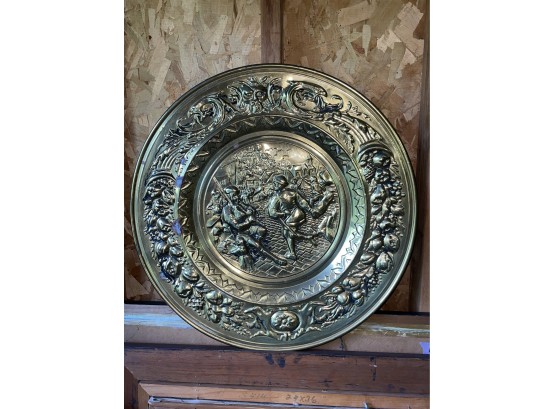 Vintage Large Brass Wall Plaque