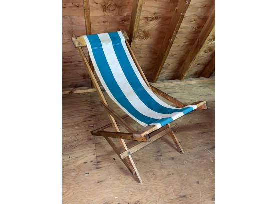 Vintage Canvas Sling Cruise Ship Deck Chair #1