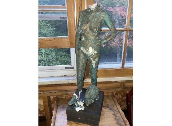 Interesting Nude Woman Mid Century Sculpture VINTAGE 'as Is'