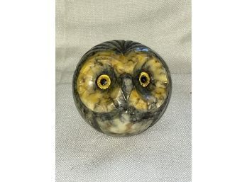 Alabaster Stone Owl Sculpture - Made In Italy