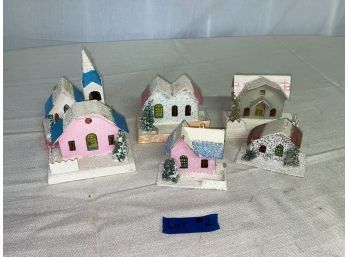 Vintage Christmas Village Putz House Lot #2 Made In Japan