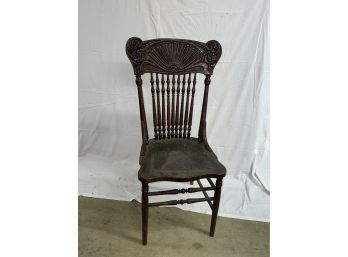 Wonderful Ornate Design Antique Pressback Chair