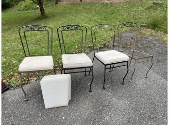Set Of 4 Vintage Iron Outdoor Chairs