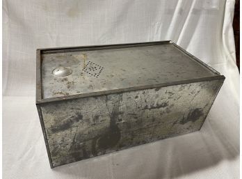 Vintage Metal Bread Box - Possibly From A Hoosier Cabinet Drawer