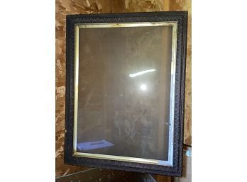 Antique English Carved Wood Frame With Original Glass