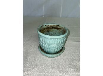 Vintage Small Blue McCoy Flower Pot