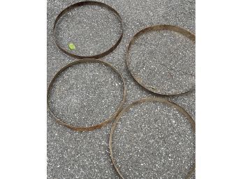 Vintage Metal Barrel Rings, Hoops