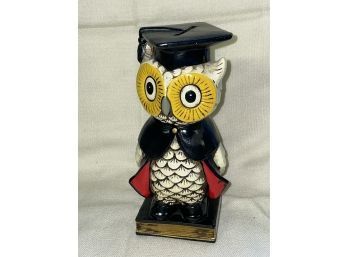 Vintage Graduation Owl Bank - Mid Century ENESCO Japan