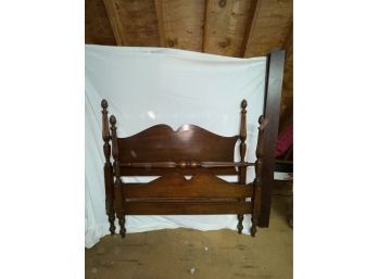 Antique Full Sized Mahogany Wood Bed Frame - Headboard, Footboard, Side Rails