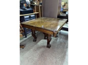 Fantastic Antique Oak Claw Foot Dining Table With 5 Leaves (Over 8 Feet Long Extended)