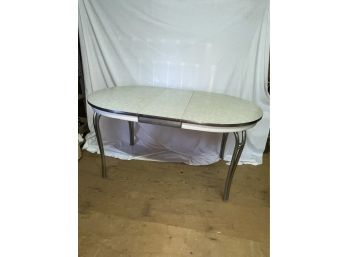 Retro Mid-Century Formica Top Kitchen Table With Chrome Legs
