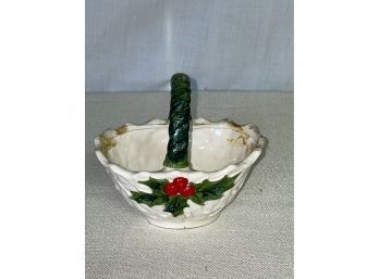 Lefton Ceramic Holly Dish - Vintage Christmas
