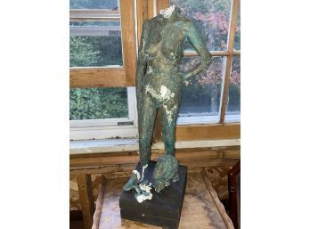 Interesting Nude Woman Mid Century Sculpture VINTAGE 'as Is'