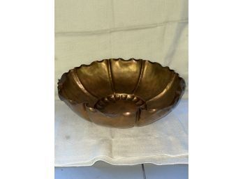 Large Hammered Copper Bowl - Vintage