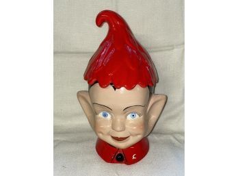 Vintage Elf Boy Ceramic Cookie Jar - Mid Century Classic Retro