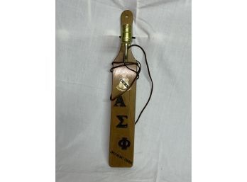 Alpha Sigma Phi Vintage Fraternity Paddle Wall Lamp - Sweetheart Formal