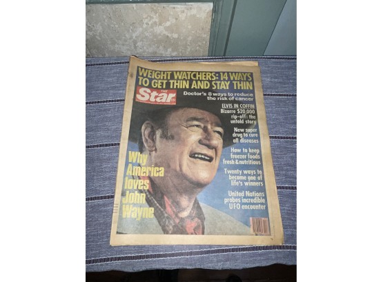 1978 John Wayne, Elvis 'The Star' Tabloid Newspaper