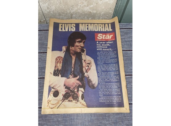 'The Star' Elvis Memorial 1 Year After Death Tabloid Newspaper
