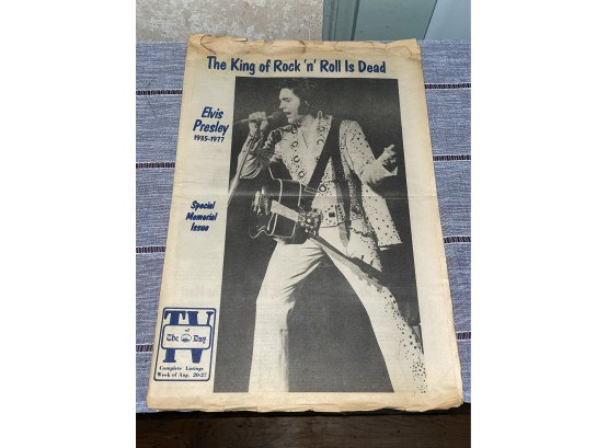 1977 Death Of Elvis 'The Day' Newspaper