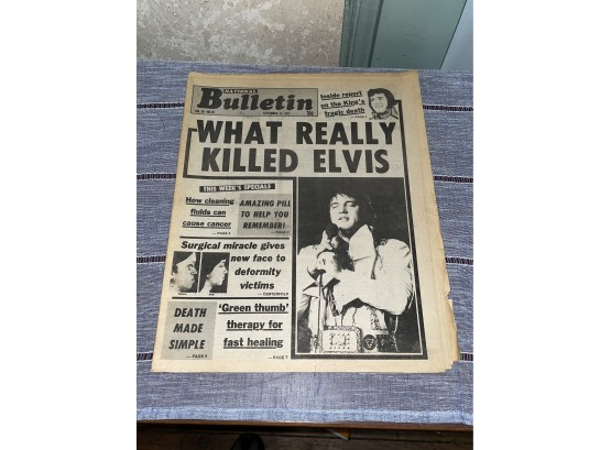 1977 'What Really Killed Elvis' National Bulletin Tabloid Newspaper