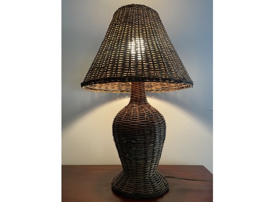 Natural Wicker Table Lamp With Shade