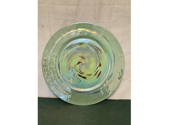 Really Cool Jadeite Green Slag Glass Serving Platter