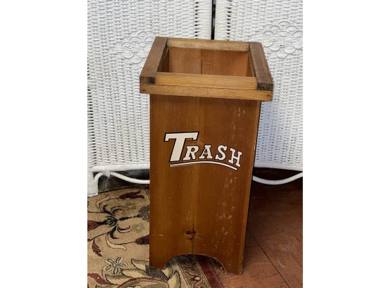 Vintage Wooden Trash Can