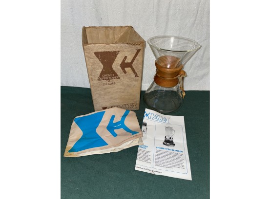 Genuine Vintage CHEMEX Coffee Maker With Box & Papers