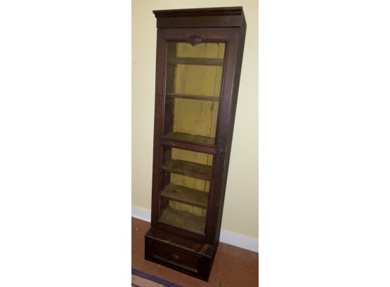 Fantastic Tall Antique Glass Front Bookcase, Display Case, Apothecary Cabinet