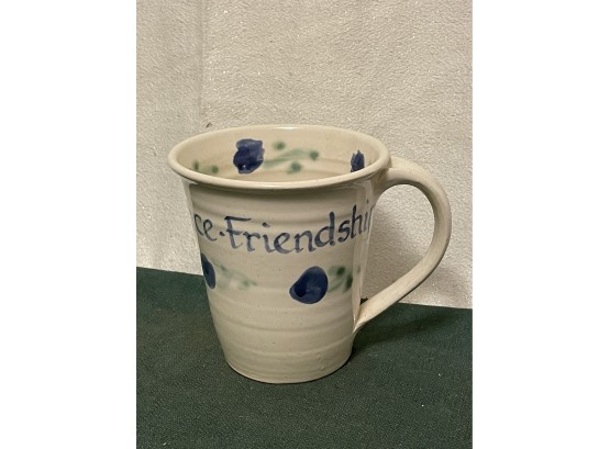 Hand Painted 'Friendship' Ceramic Coffee Mug