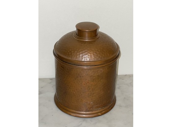 Vintage Hammered Copper Metal Tobacco Jar, Humidor