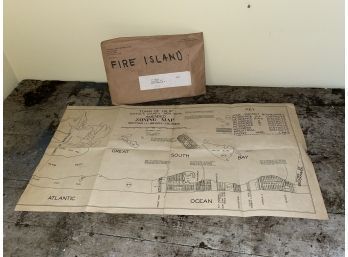 1949 Vintage Fire Island Zoning Map