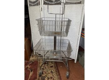 2 Tier Wire Basket Store Display Stand