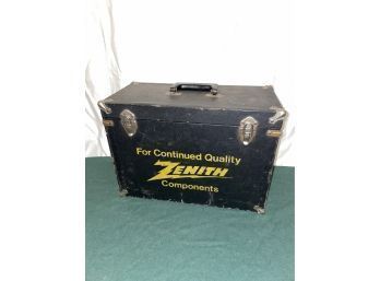 Vintage ZENITH Components TV Repairman Toolbox - Cool Travel Box With Tray
