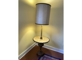 Impressive Hollywood Regency Floor Lamp With Capiz Shell Table Top