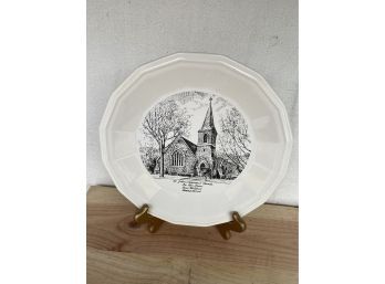 New Milford, CT St. John's Episcopal Church Souvenir Plate - Homer Laughlin