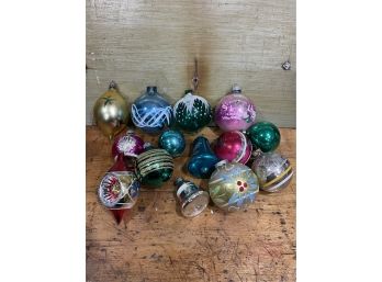 Lot Of 14 Antique Glass Christmas Ornaments
