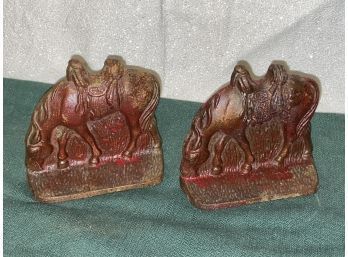 Pair Of Vintage Cast Iron Horse Bookends