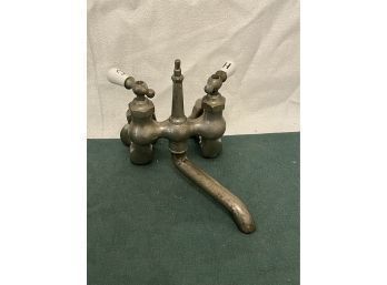 Antique Sink Plumbing Fixture With Hot & Cold Knobs
