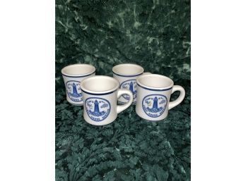 Set Of 4 U.S. Light House Service Coffee Mugs