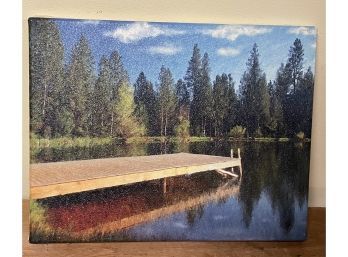 'The Dock Down By The Lake' Canvas Photo Print