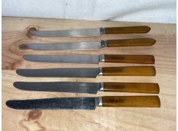 Set Of 6 Bakelite Handle Butter Knives